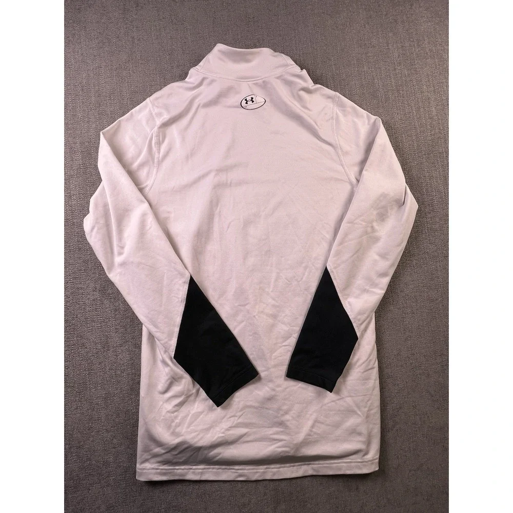 Under Armour Compression Shirt Men's M White Mock Neck Logo Soccer Training